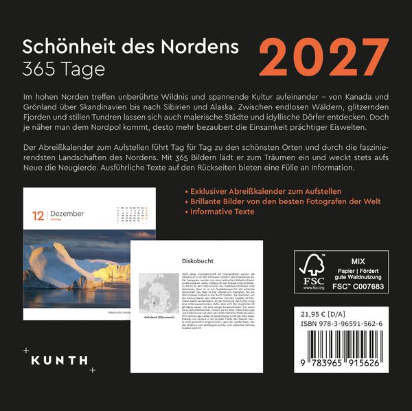 Produktbild: Sch&ouml;nheit des Nordens - KUNTH 365-Tage-Abrei&szlig;kalender 2027