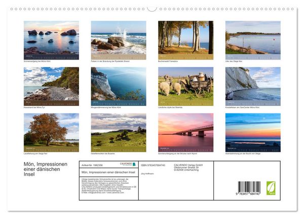 Produktbild: M&ouml;n, Impressionen einer d&auml;nischen Insel (hochwertiger Premium Wandkalender 2026 DIN A2 quer), Kunstdruck in Hochglanz