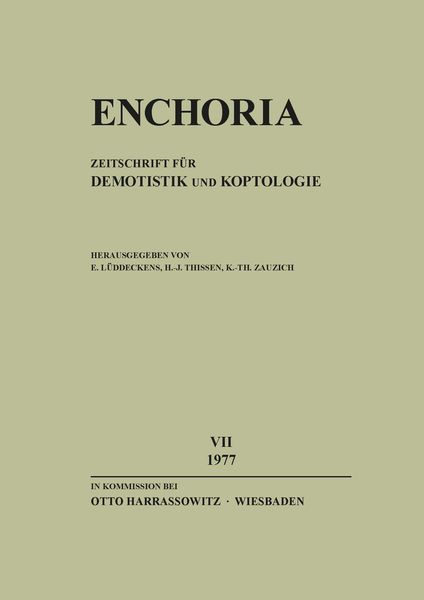 Enchoria 7 (1977), Taschenbuch von , Harrassowitz, 9783447019279