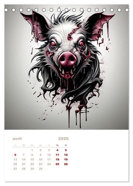 Produktbild: Marche des zombies (Calendrier de bureau 2026 DIN A5 horizontal), CALVENDO calendrier mensuel