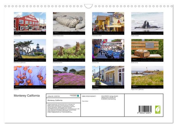 Produktbild: Monterey California (Wandkalender 2026 DIN A3 quer), CALVENDO Monatskalender