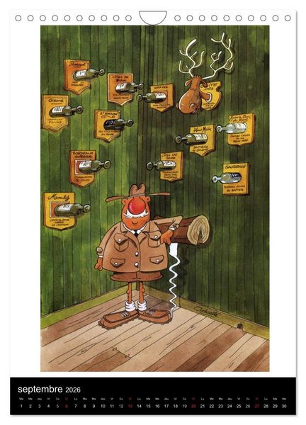Produktbild: Humour et Vin (Calendrier mural 2026 DIN A4 horizontal), CALVENDO calendrier mensuel