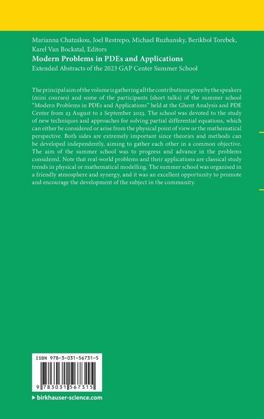 Produktbild: Modern Problems in PDEs and Applications