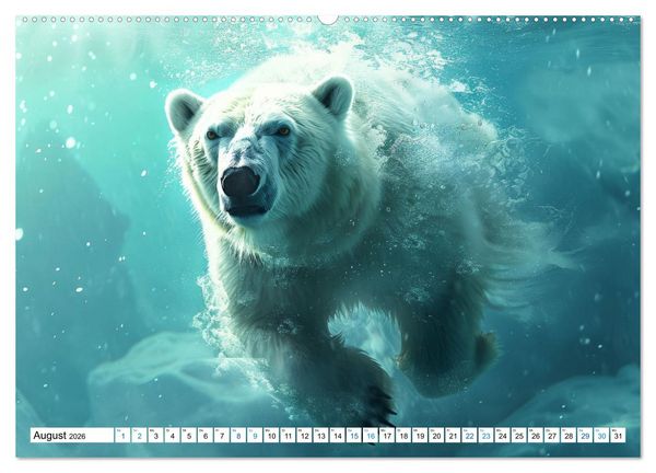 Produktbild: Wei&szlig;e W&auml;chter des Nordens: Ein Jahr im Reich der Eisb&auml;ren (Wandkalender 2026 DIN A2 quer), CALVENDO Monatskalender
