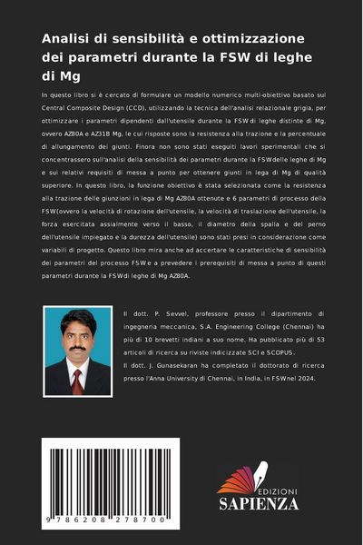 Produktbild: Analisi di sensibilit&agrave; e ottimizzazione dei parametri durante la FSW di leghe di Mg