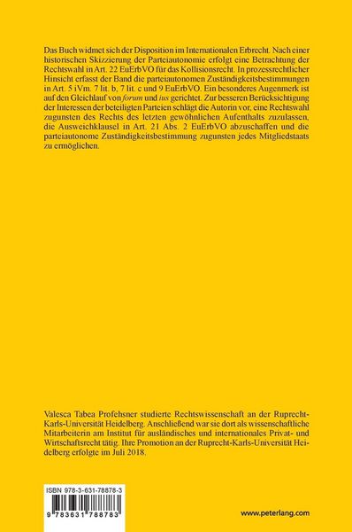 Produktbild: Disposition im Internationalen Erbrecht