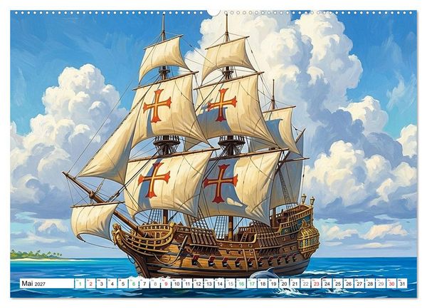 Produktbild: N&auml;chster Halt: Vergangenheit (hochwertiger Premium Wandkalender 2027 DIN A2 quer), Kunstdruck in Hochglanz