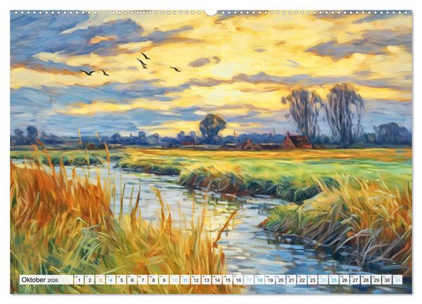 Produktbild: Havelland - Impressionistische Visionen einer idyllischen Region (Wandkalender 2026 DIN A2 quer), CALVENDO Monatskalender