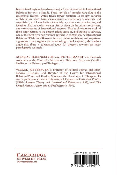 Produktbild: Theories of International Regimes