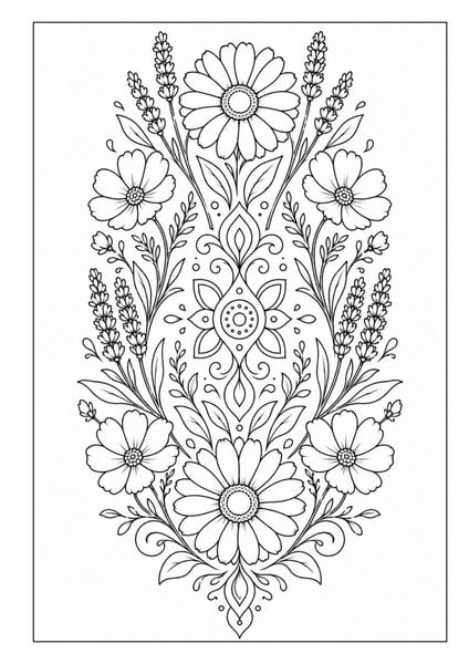 Produktbild: Mandala Blumen Malbuch f&uuml;r Erwachsene mit 100 floralen Ausmalmotiven