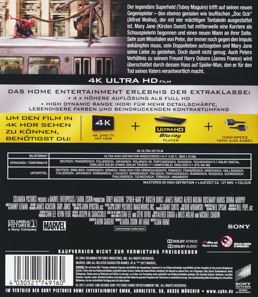 Produktbild: Spider-Man 2 (4K Ultra HD)