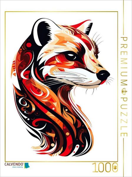 Produktbild: CALVENDO Puzzle Frettchen im Tattoo Design | 1000 Teile Lege-Gr&ouml;&szlig;e 64x48cm Foto-Puzzle f&uuml;r gl&uuml;ckliche Stunden