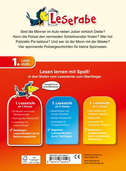 Produktbild: Polizeigeschichten - Leserabe 1. Klasse - Erstlesebuch f&uuml;r Kinder ab 6 Jahren
