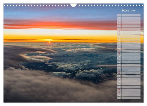 Produktbild: Colours of Flight - Stimmungen &uuml;ber den Wolken (Wandkalender 2026 DIN A3 quer), CALVENDO Monatskalender