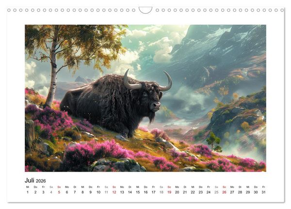 Produktbild: Wilde Rinder (Wandkalender 2026 DIN A3 quer), CALVENDO Monatskalender