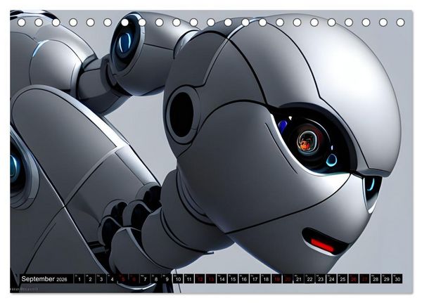 Produktbild: Roboter - Computertr&auml;ume aus der KI (Tischkalender 2026 DIN A5 quer), CALVENDO Monatskalender