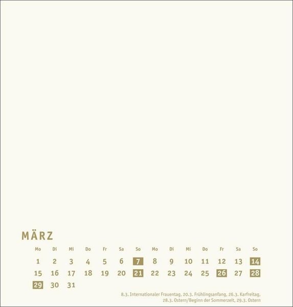 Produktbild: Premium-Bastelkalender gold mittel 2027