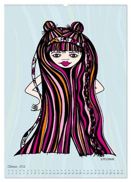 Produktbild: Die HAIRSTYLAS Trendfrisuren (hochwertiger Premium Wandkalender 2026 DIN A2 hoch), Kunstdruck in Hochglanz