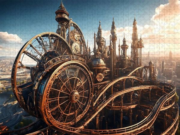 Produktbild: CALVENDO Puzzle Dampfgetriebene Achterbahn | 2000 Teile Lege-Gr&ouml;&szlig;e 90x67cm Foto-Puzzle f&uuml;r gl&uuml;ckliche Stunden