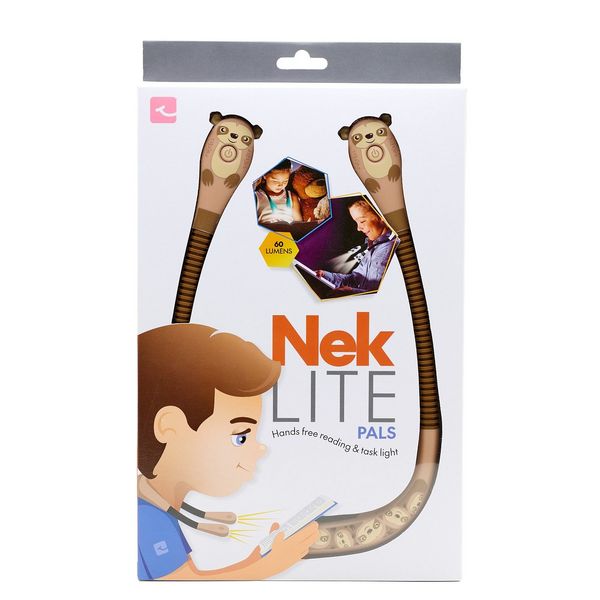 Produktbild: Neklite Pals (Faultier) Premium Duo-Leselicht zum Umh&auml;ngen - wiederaufladbar - mit vielen Einstellungen