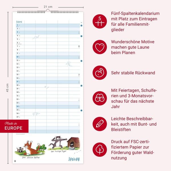 Produktbild: Puth Yoga f&uuml;r die Katz Familienplaner 2027