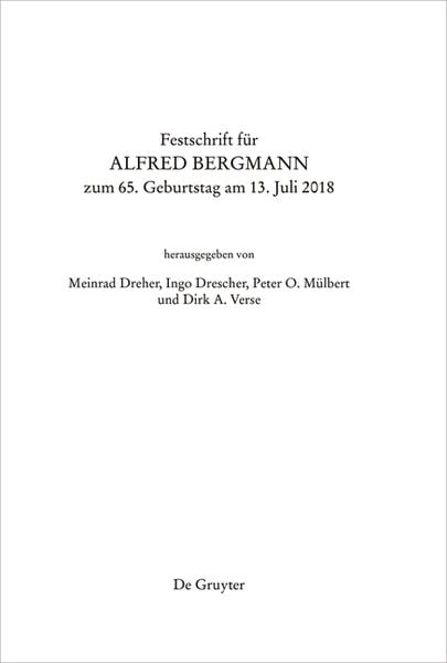 Produktbild: Festschrift f&uuml;r Alfred Bergmann zum 65. Geburtstag am 13. Juli 2018