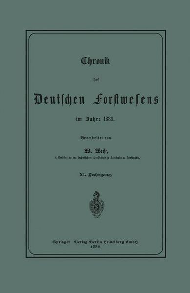 Produktbild: Chronik des Deutschen Forstwesens im Jahre 1885