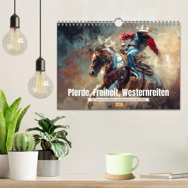 Produktbild: Pferde, Freiheit, Westernreiten (Wandkalender 2026 DIN A4 quer), CALVENDO Monatskalender