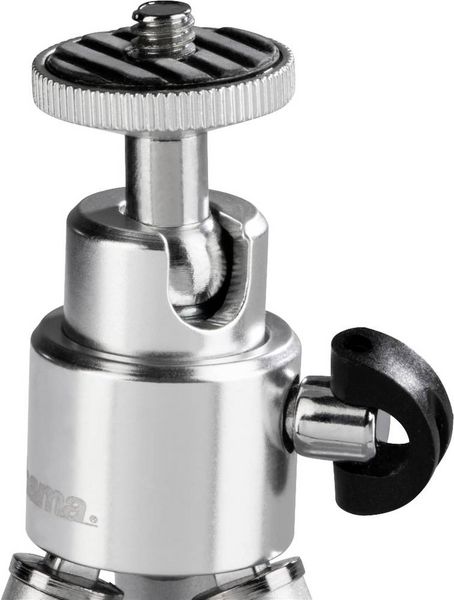 Produktbild: Hama Ball L Ministativ 1/4 Zoll Arbeitsh&ouml;he=14 - 21cm Silber Kugelkopf