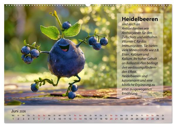 Produktbild: Tanzende Fr&uuml;chtchen (hochwertiger Premium Wandkalender 2026 DIN A2 quer), Kunstdruck in Hochglanz