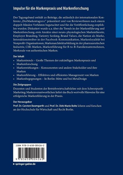 Produktbild: Impulse f&uuml;r die Markenpraxis und Markenforschung