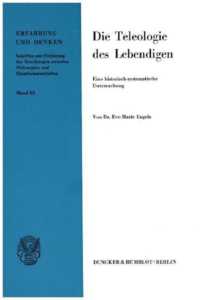 Produktbild: Die Teleologie des Lebendigen.