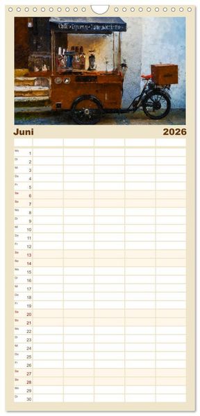 Produktbild: Familienplaner 2026 - Kaffeesatz - Kunst und Tradition mit 5 Spalten (Wandkalender, 21 x 45 cm) CALVENDO
