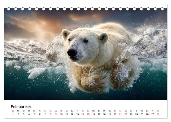 Produktbild: Eisb&auml;ren - die Stimme der Wildnis (Tischkalender 2026 DIN A5 quer), CALVENDO Monatskalender