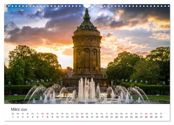 Produktbild: Der Mannheimer Wasserturm (Wandkalender 2026 DIN A3 quer), CALVENDO Monatskalender