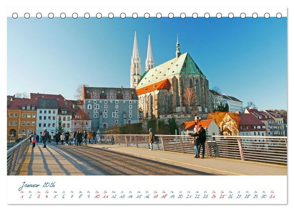 Produktbild: G&ouml;rlitz /Zgorzelec &ndash; &Uuml;ber die Nei&szlig;e nach Polen und zur&uuml;ck (Tischkalender 2026 DIN A5 quer), CALVENDO Monatskalender