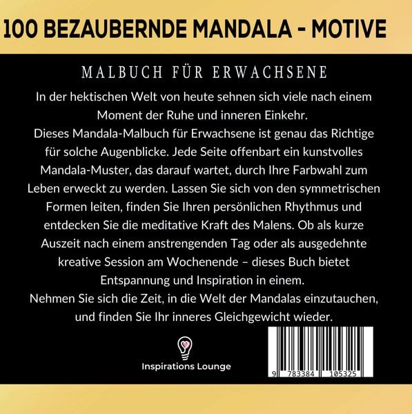 Produktbild: Mandalas zum Tr&auml;umen: 100 inspirierende Ausmalmotive! Das besondere Malbuch f&uuml;r Erwachsene!