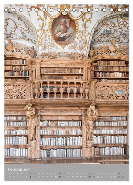 Produktbild: Waldsassen Stiftsbibliothek (Tischkalender 2027 DIN A5 hoch), CALVENDO Monatskalender