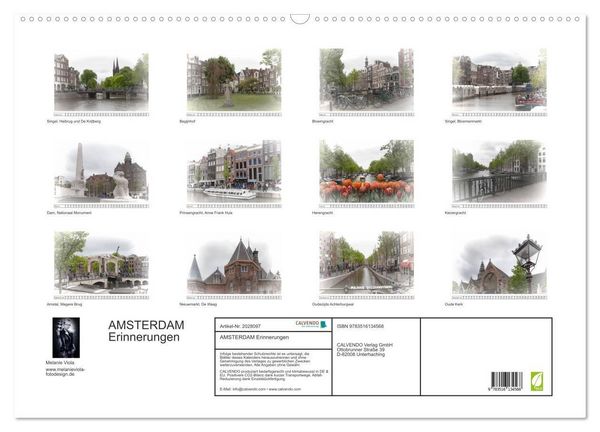 Produktbild: AMSTERDAM Erinnerungen (Wandkalender 2026 DIN A2 quer), CALVENDO Monatskalender