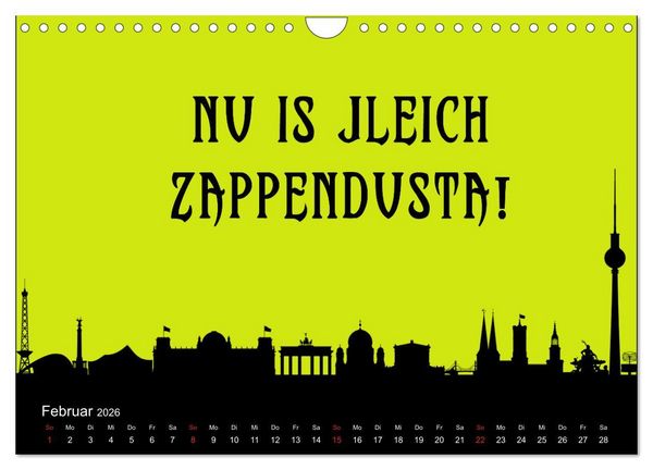 Produktbild: Berliner Mundart (Wandkalender 2026 DIN A4 quer), CALVENDO Monatskalender