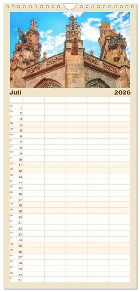 Produktbild: Familienplaner 2026 - Freiburg - Breisgau Metropole mit 5 Spalten (Wandkalender, 21 x 45 cm) CALVENDO