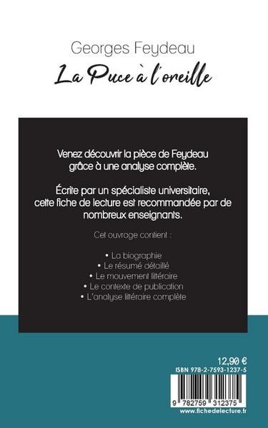 Produktbild: La Puce &agrave; l'oreille de Georges Feydeau (fiche de lecture et analyse compl&egrave;te de l'oeuvre)