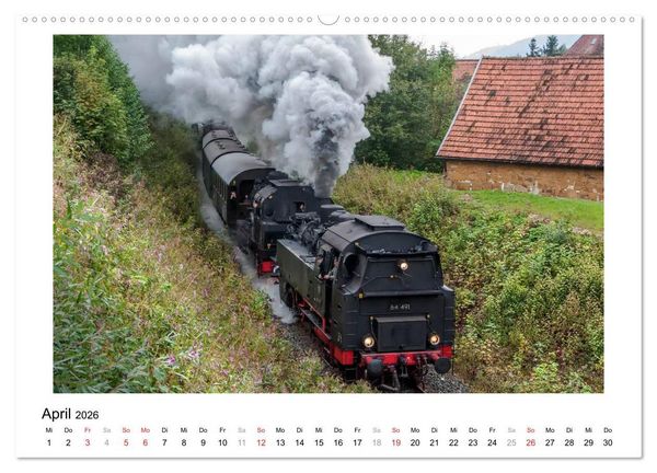 Produktbild: Mit der Eisenbahn in die Fr&auml;nkische Schweiz (hochwertiger Premium Wandkalender 2026 DIN A2 quer), Kunstdruck in Hochglanz
