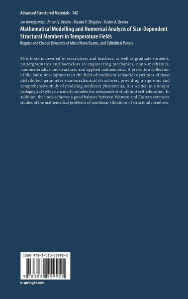 Produktbild: Mathematical Modelling and Numerical Analysis of Size-Dependent Structural Members in Temperature Fields