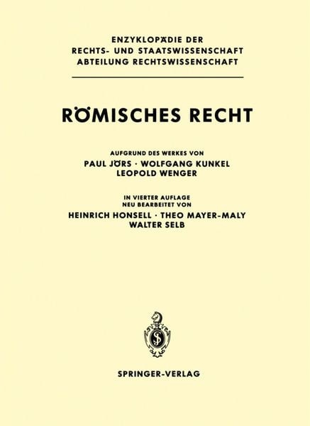 Römisches Recht' von 'Paul Jörs' - Buch - '978-3-642-64875-5'