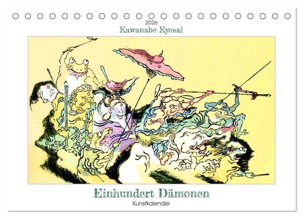 Produktbild: Kawanabe Kyosai - Einhundert D&auml;monen Kunstkalender (Tischkalender 2026 DIN A5 quer), CALVENDO Monatskalender