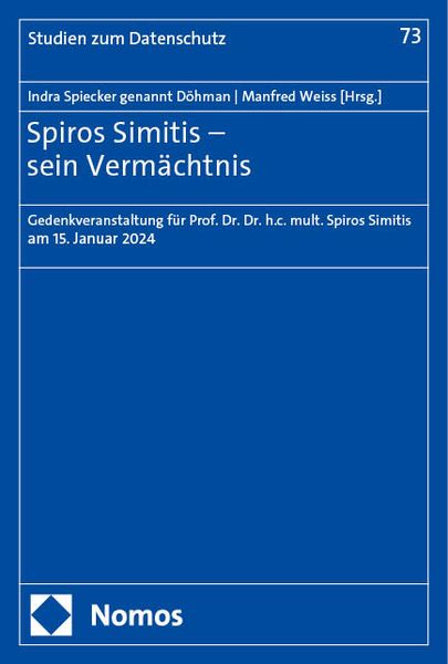 Produktbild: Spiros Simitis &ndash; sein Verm&auml;chtnis