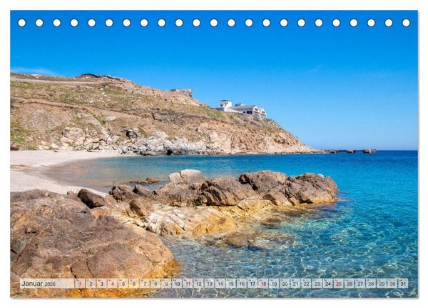 Produktbild: Mykonos - Natur, Meer und wei&szlig;e W&auml;nde (Tischkalender 2026 DIN A5 quer), CALVENDO Monatskalender