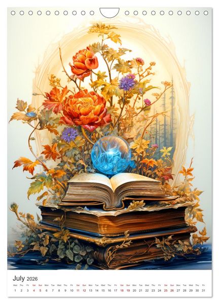 Produktbild: Magic pages - Discover the magic of books (Wall Calendar 2026 DIN A4 portrait), CALVENDO 12 Month Wall Calendar
