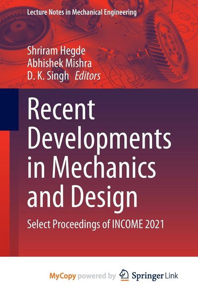 Produktbild: Recent Developments in Mechanics and Design